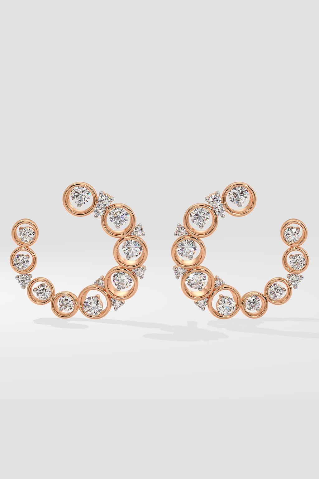 Bubble Diamond Front Hoops