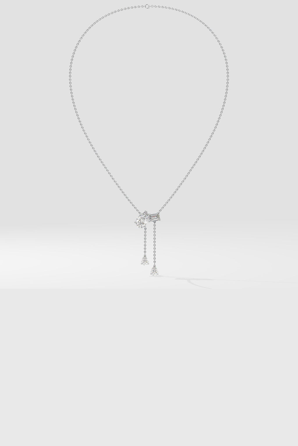 2 Stone Solitaire Necklace With Drops