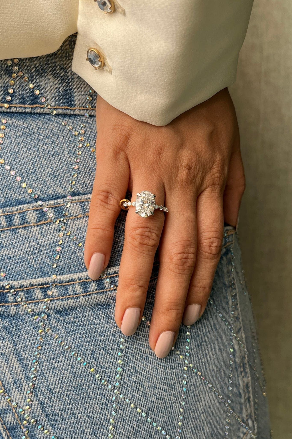 2.5 ct Oval Askew Solitaire Ring