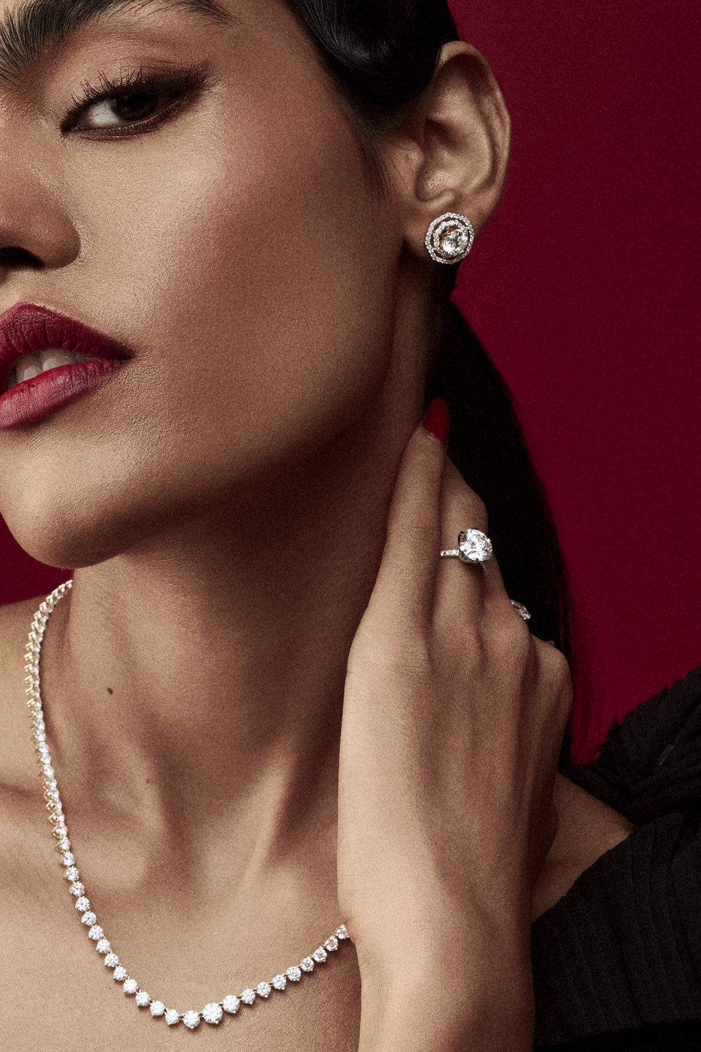 2 ct Twin Halo Earrings