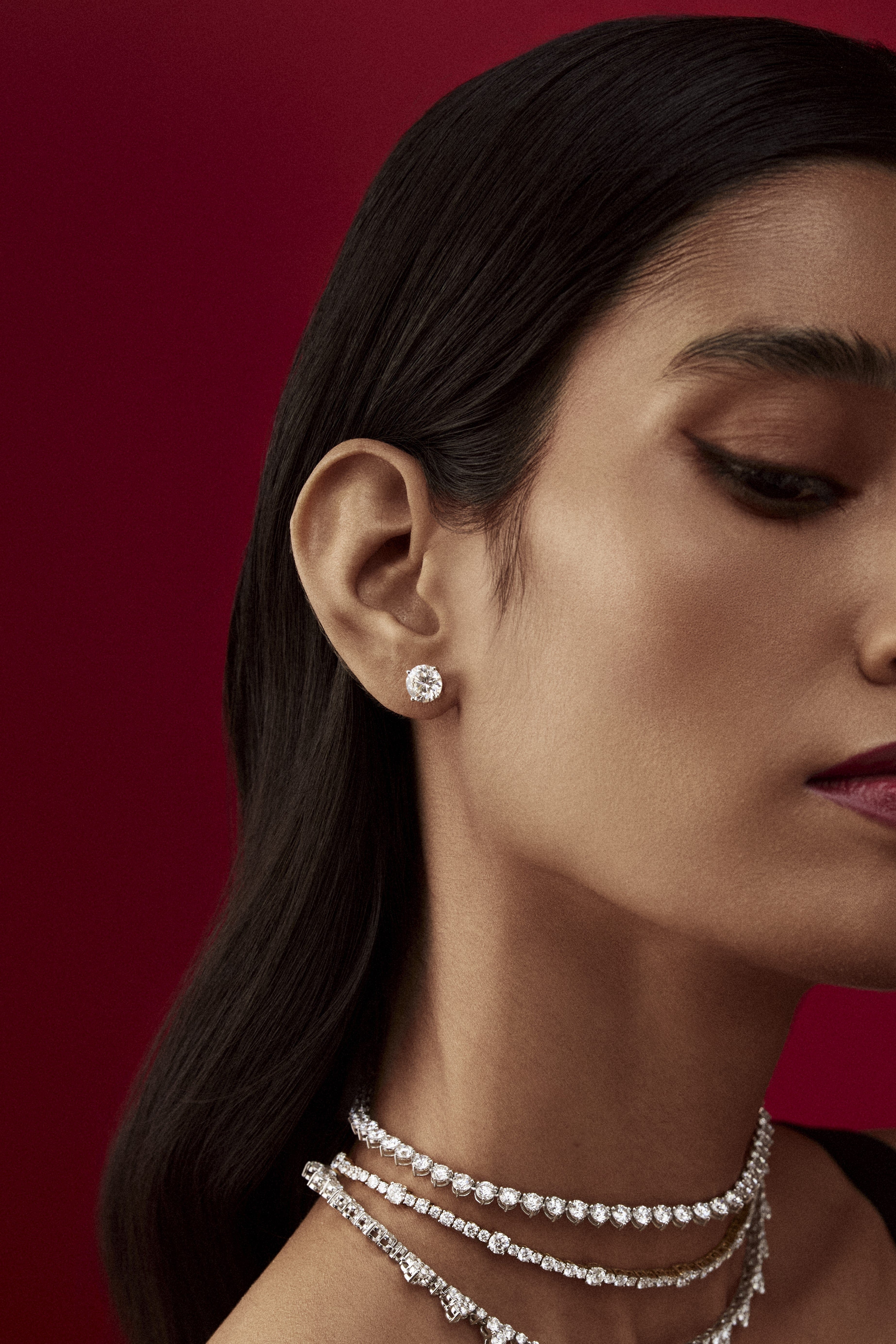 4 ct Conical Solitaire Studs