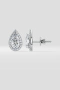 2 ct Pear Solitaire Halo Earrings