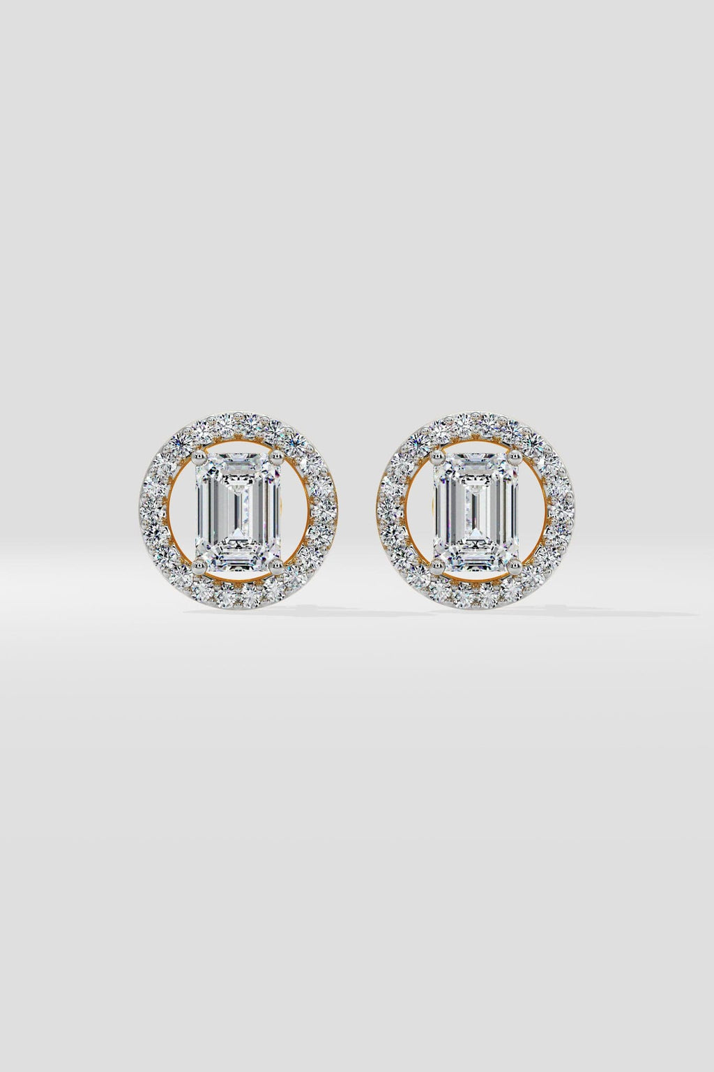 1.5 ct Solitaire Wave Halo Earrings