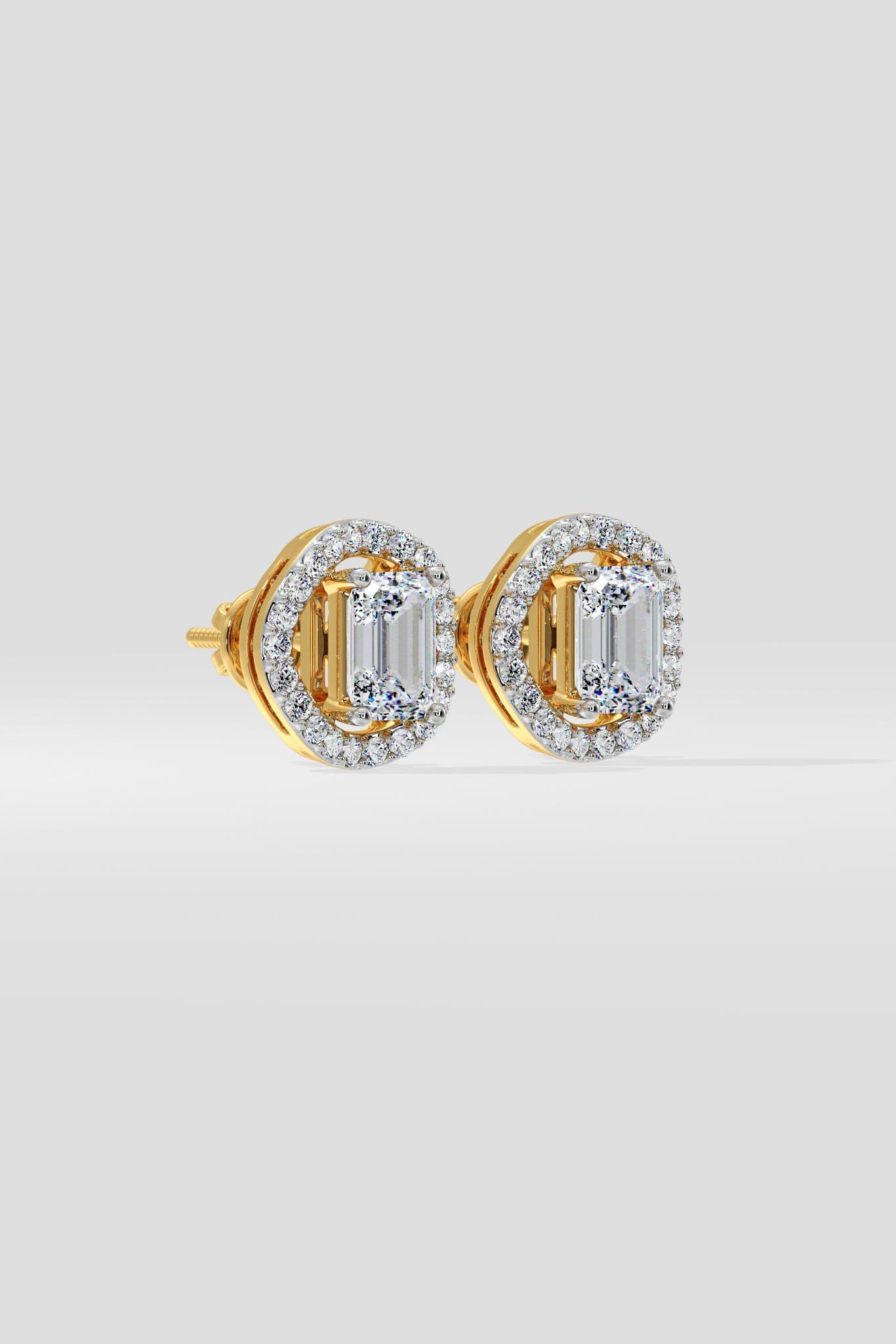 1.5 ct Solitaire Wave Halo Earrings