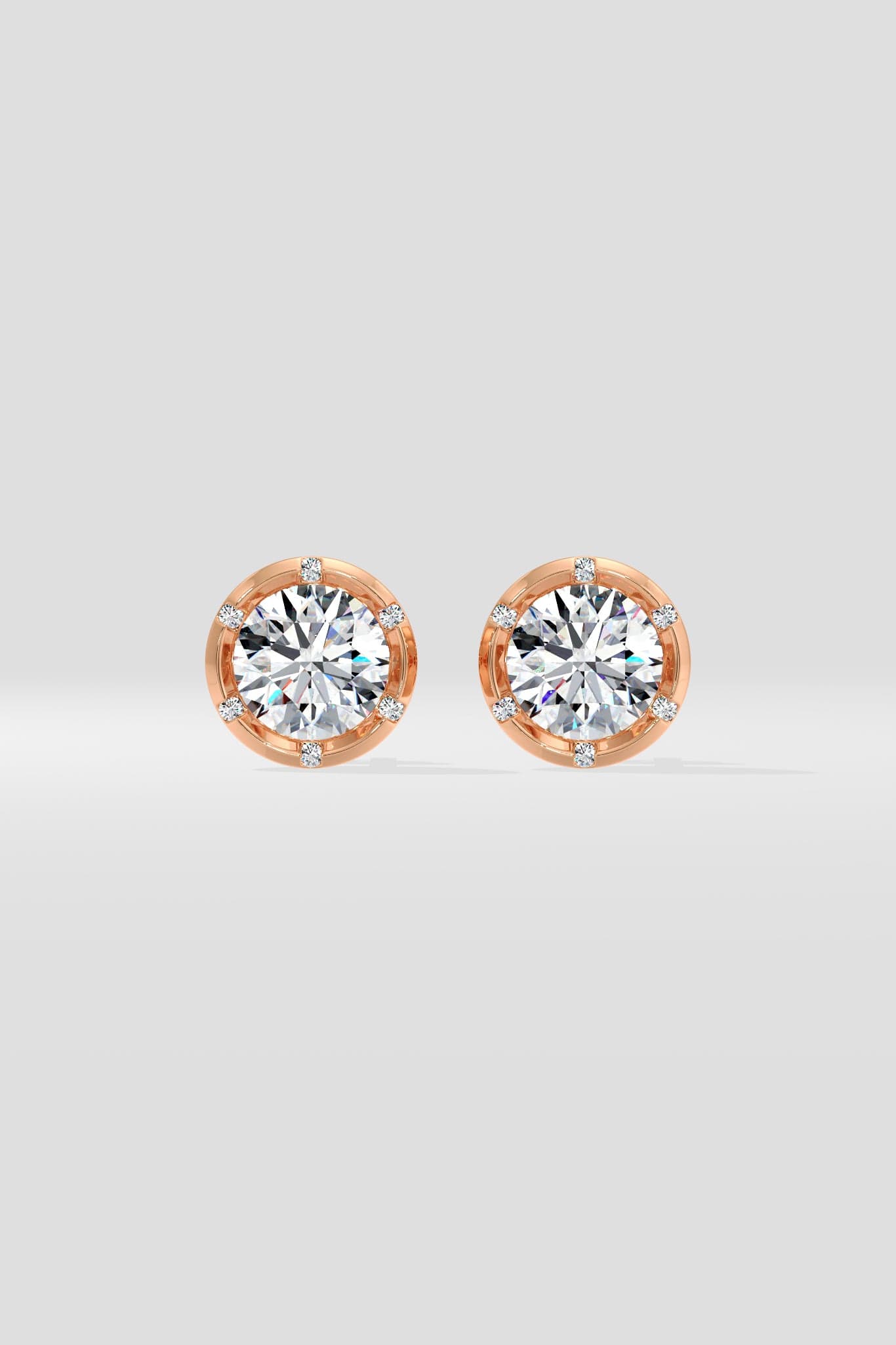 2 ct Spaced Solitaire Studs