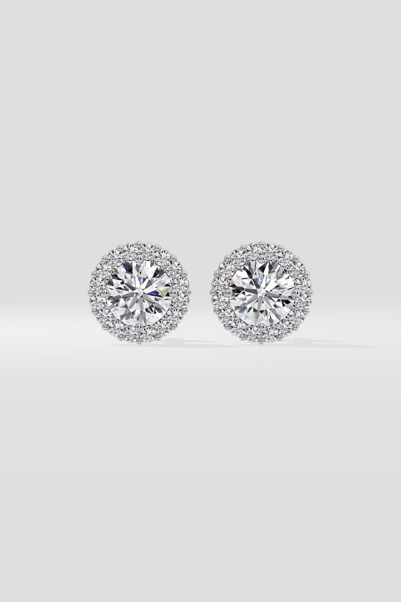 1 ct Scalloped Halo Earrings