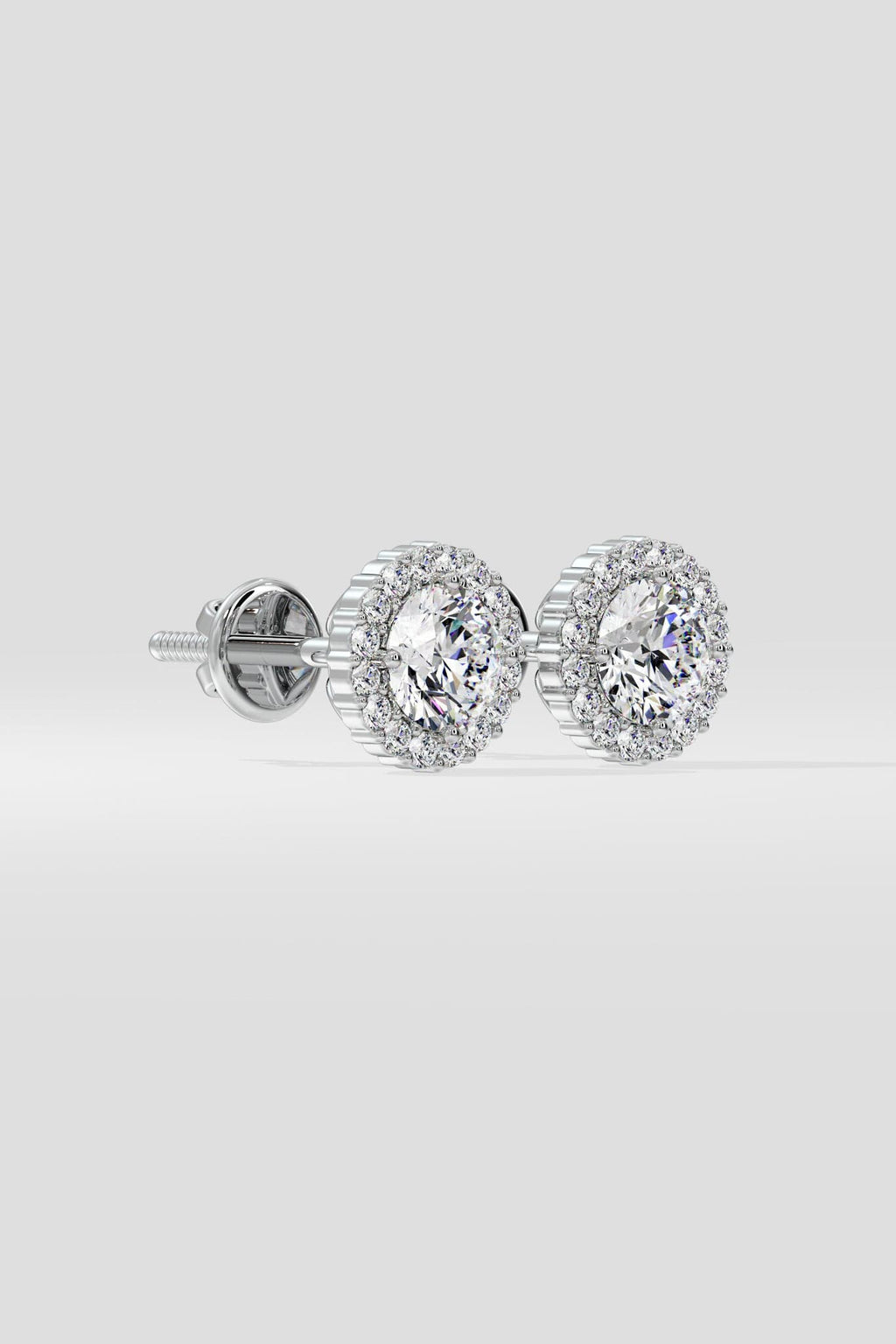 1 ct Scalloped Halo Earrings