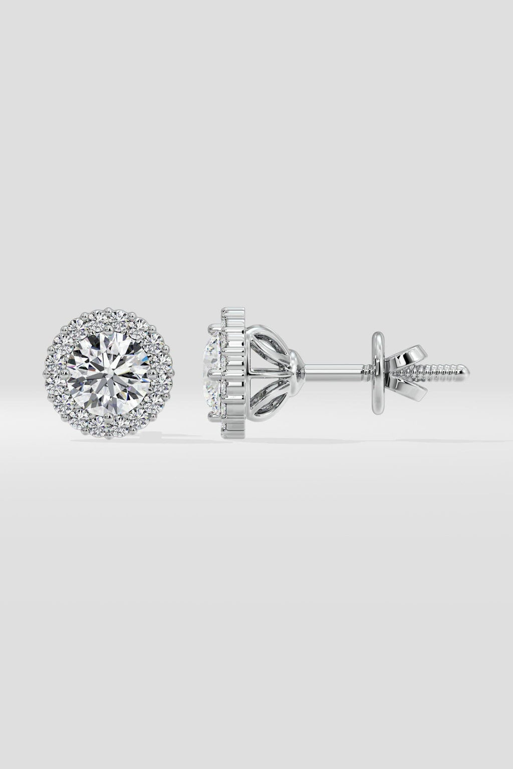 1 ct Scalloped Halo Earrings