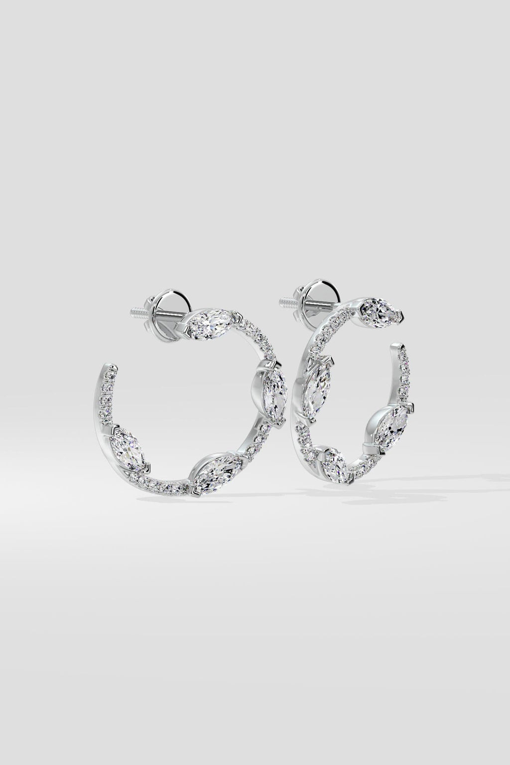 Spaced Marquise Front Hoops