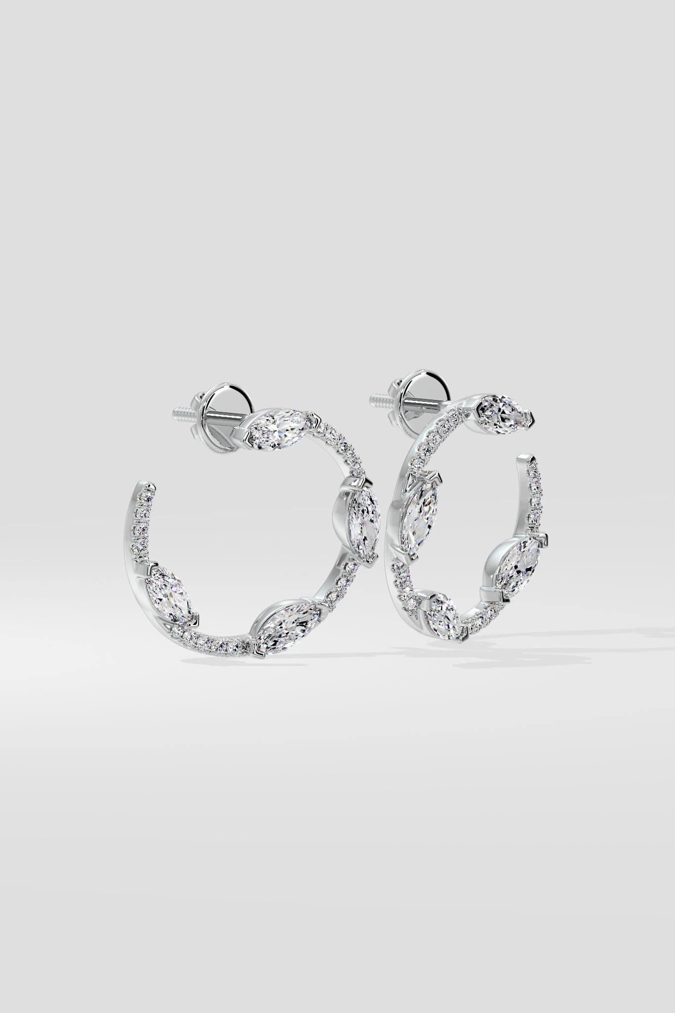Spaced Marquise Front Hoops