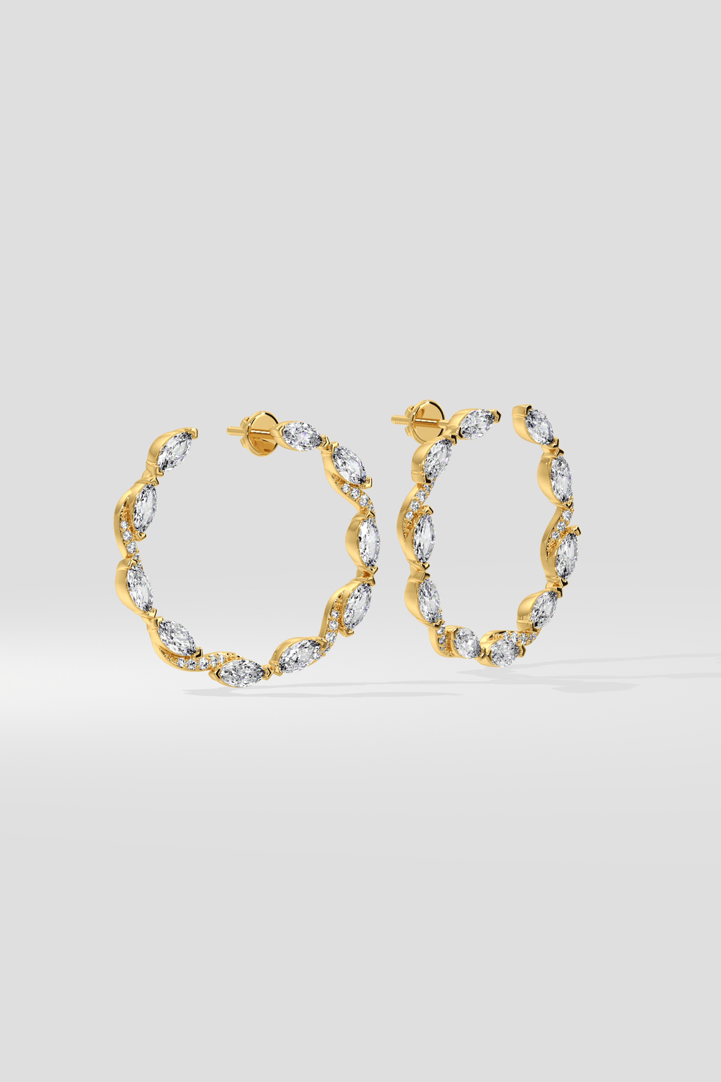 Marquise Diamond Front Hoops