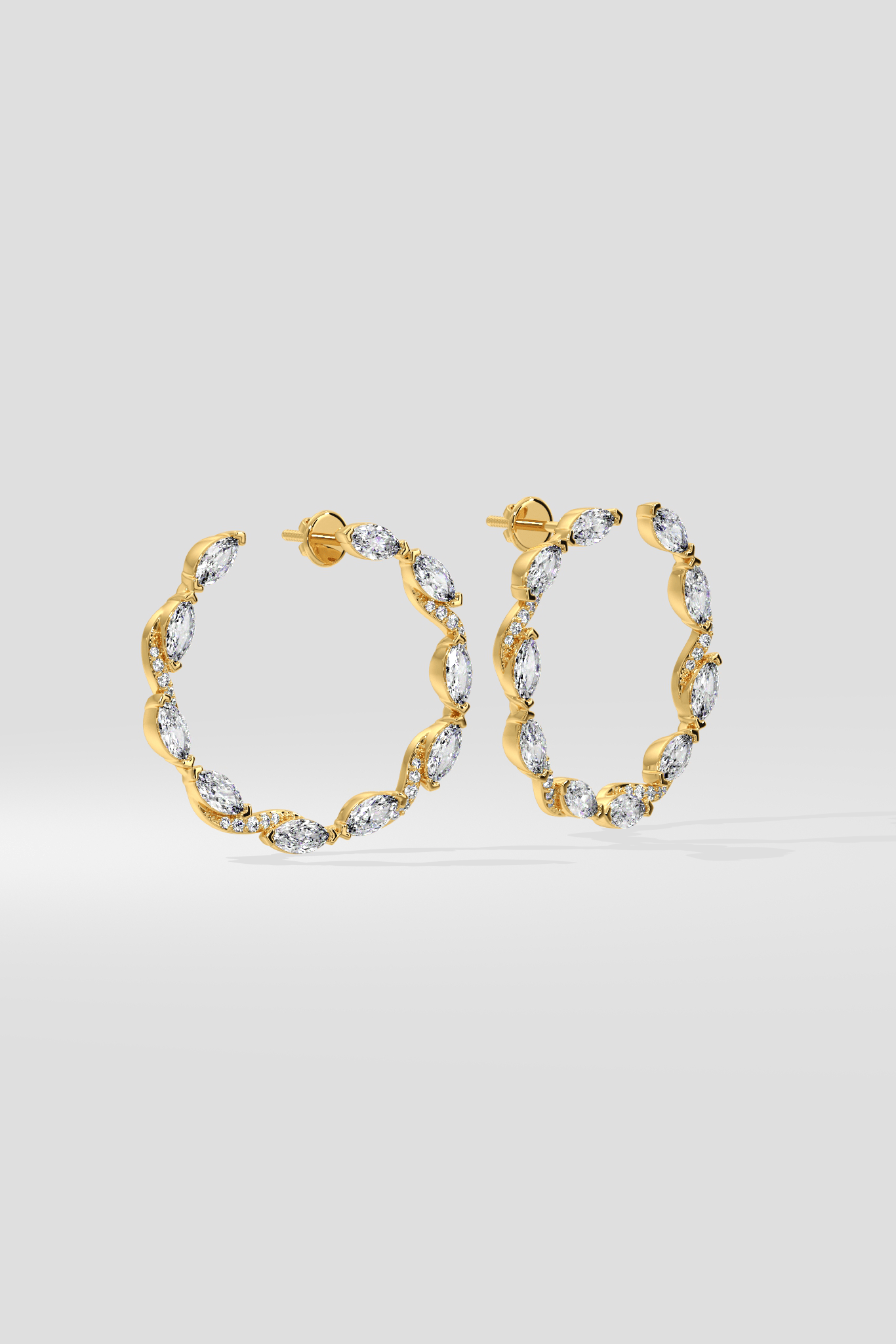 Marquise Diamond Front Hoops