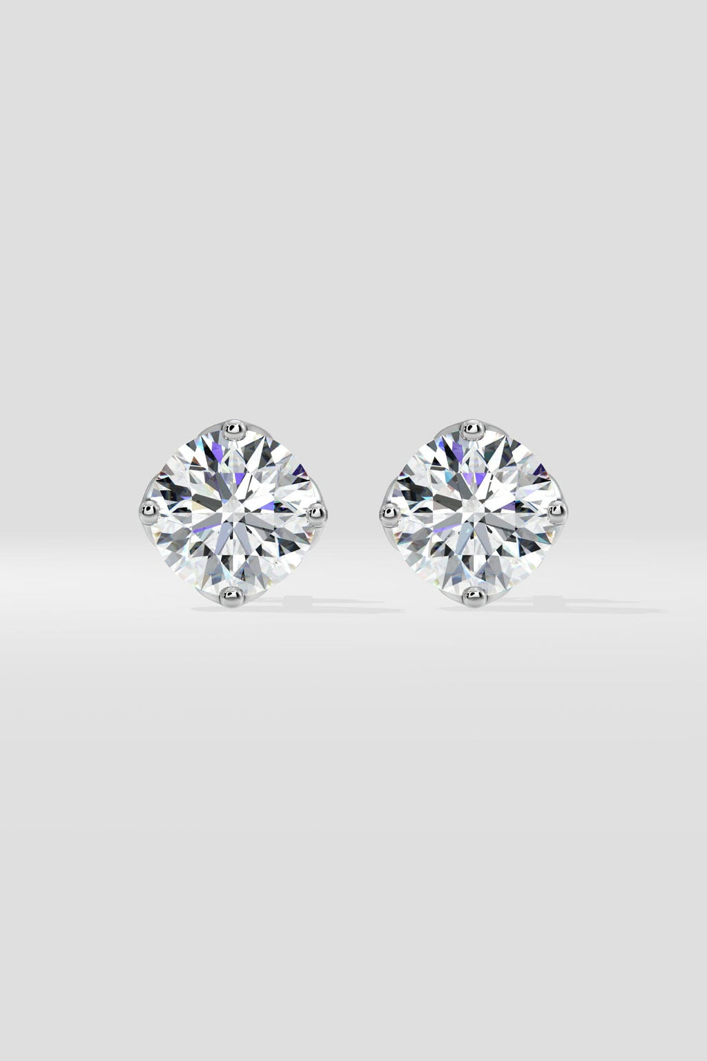 3 ct Solitaire Lotus Studs