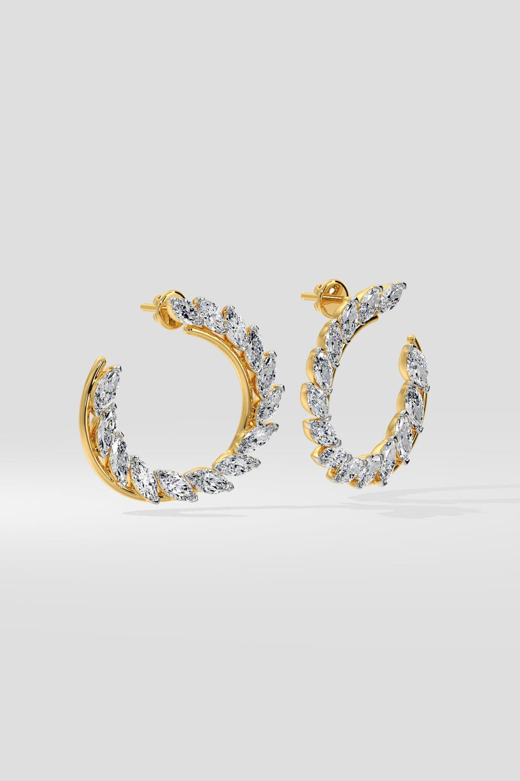 Two-Tone Marquise Front Hoops