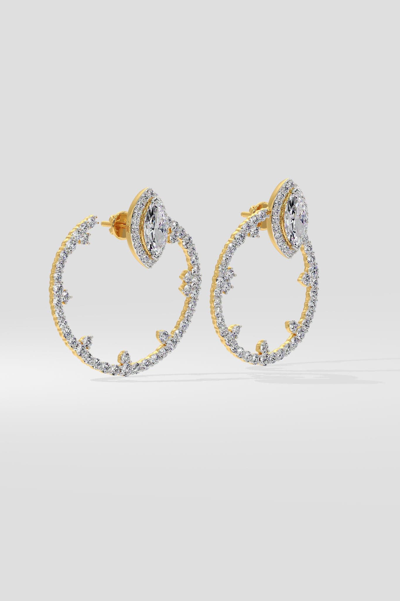 Marquise Halo Front Hoops