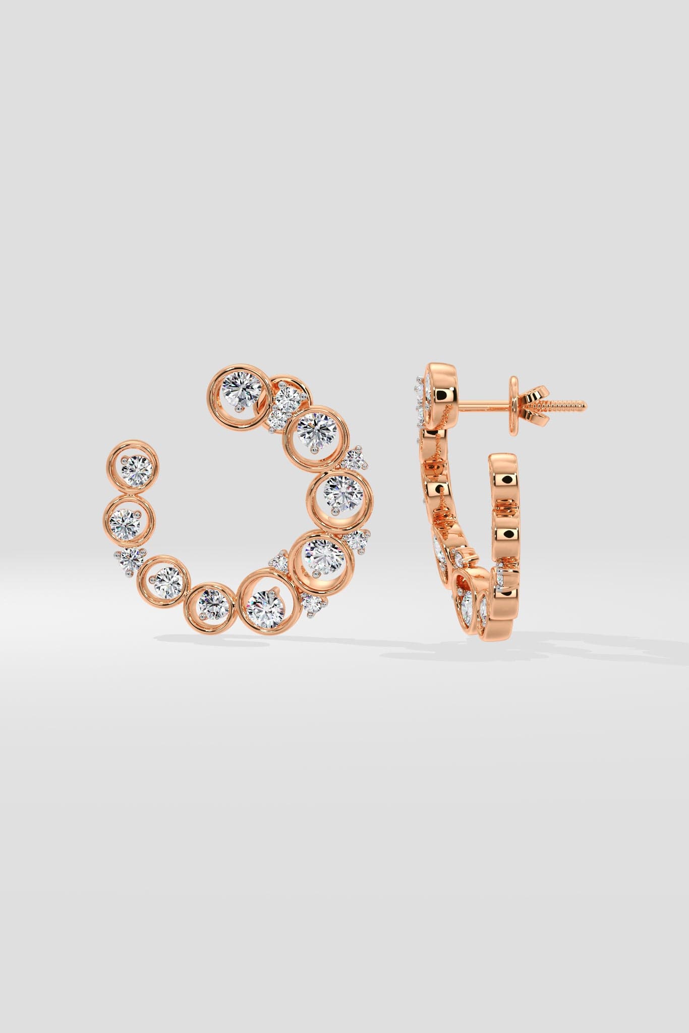Bubble Diamond Front Hoops