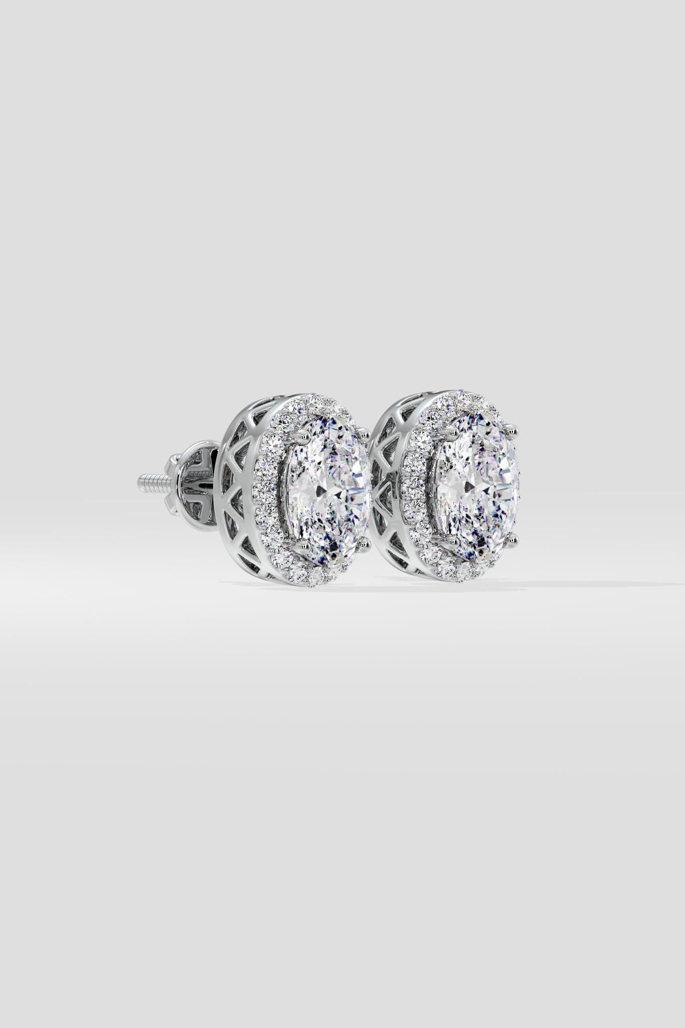 1.5 ct Oval Halo Studs