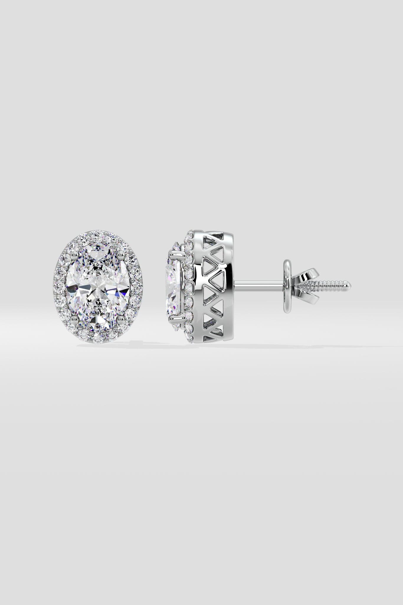 1.5 ct Oval Halo Studs