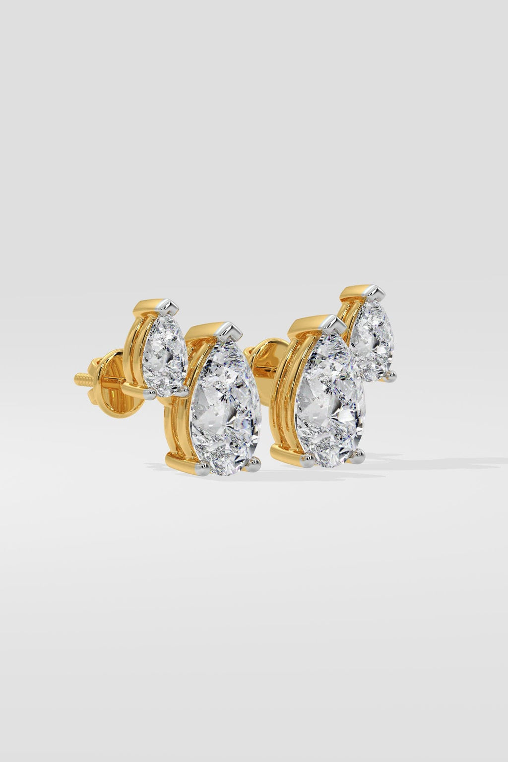2 ct Pear Duo Studs