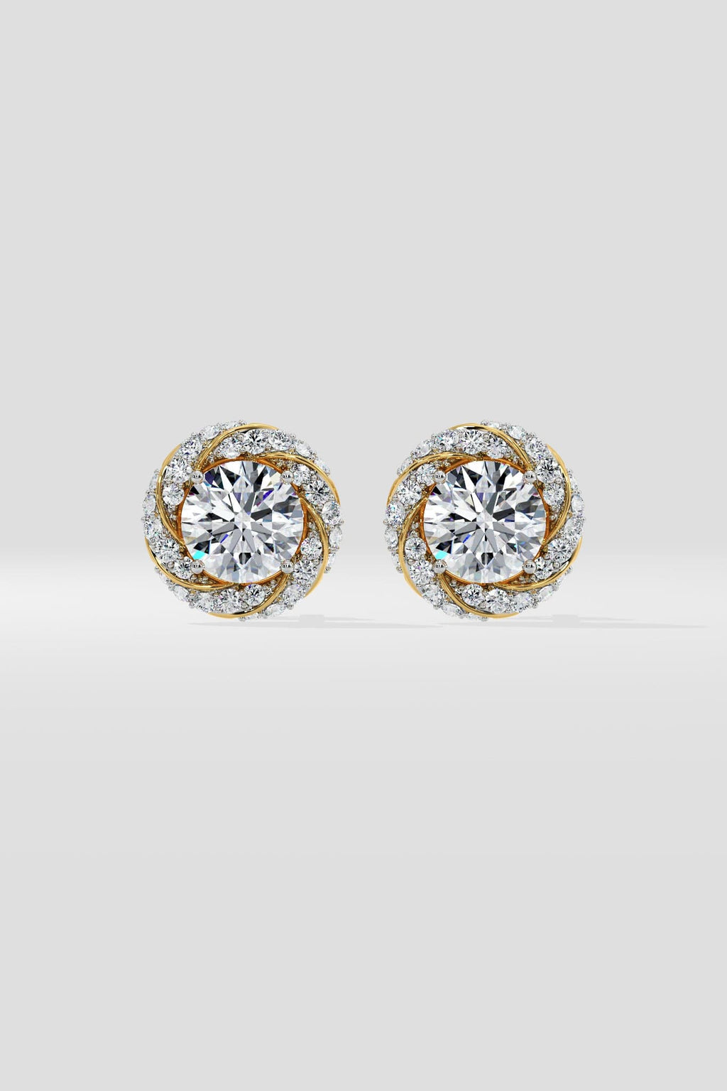 1 ct Swirl Halo Earrings