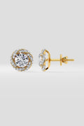 1 ct Swirl Halo Earrings