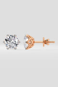 4 ct Lattice Solitaire Studs