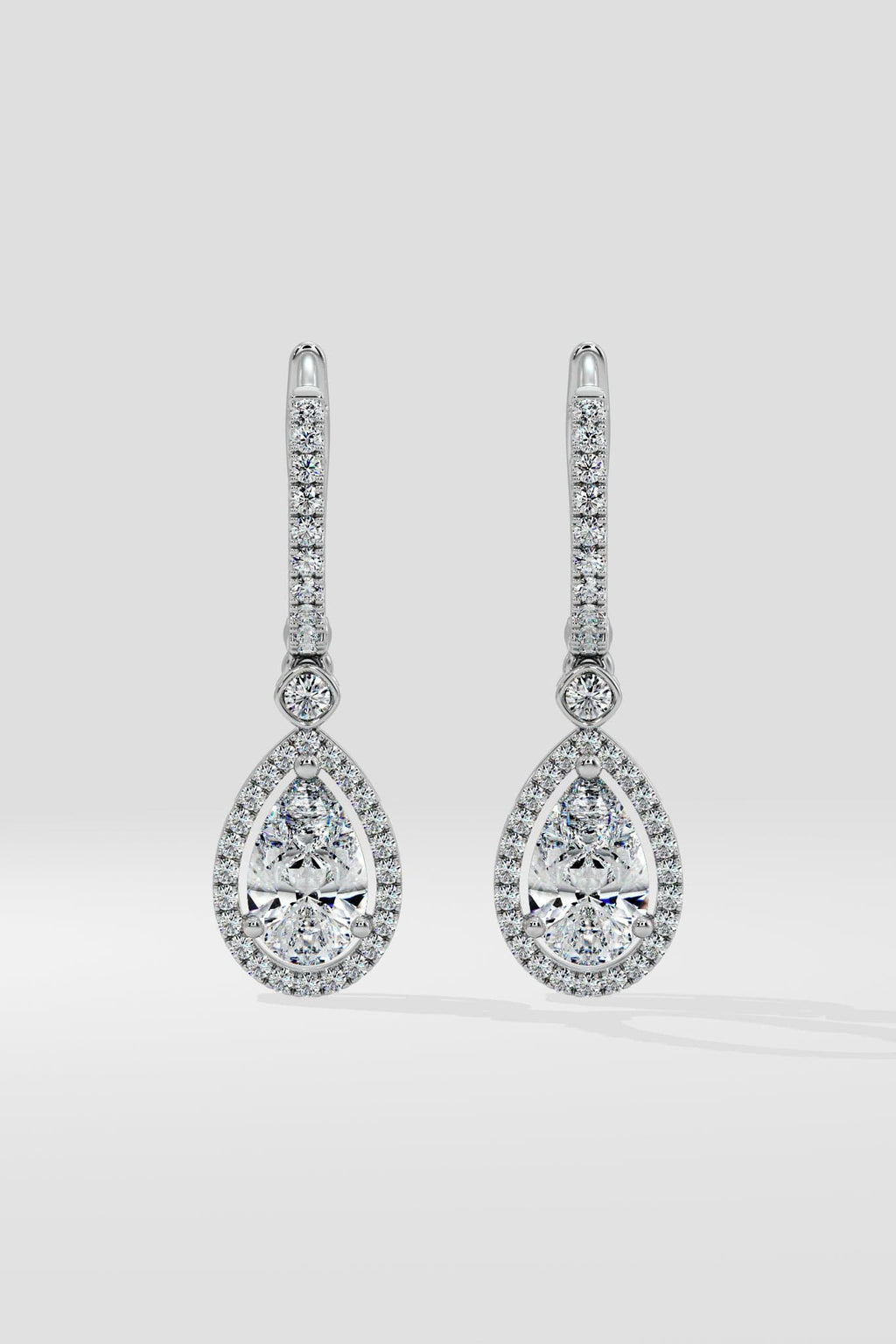 2 ct Pear Halo Drops