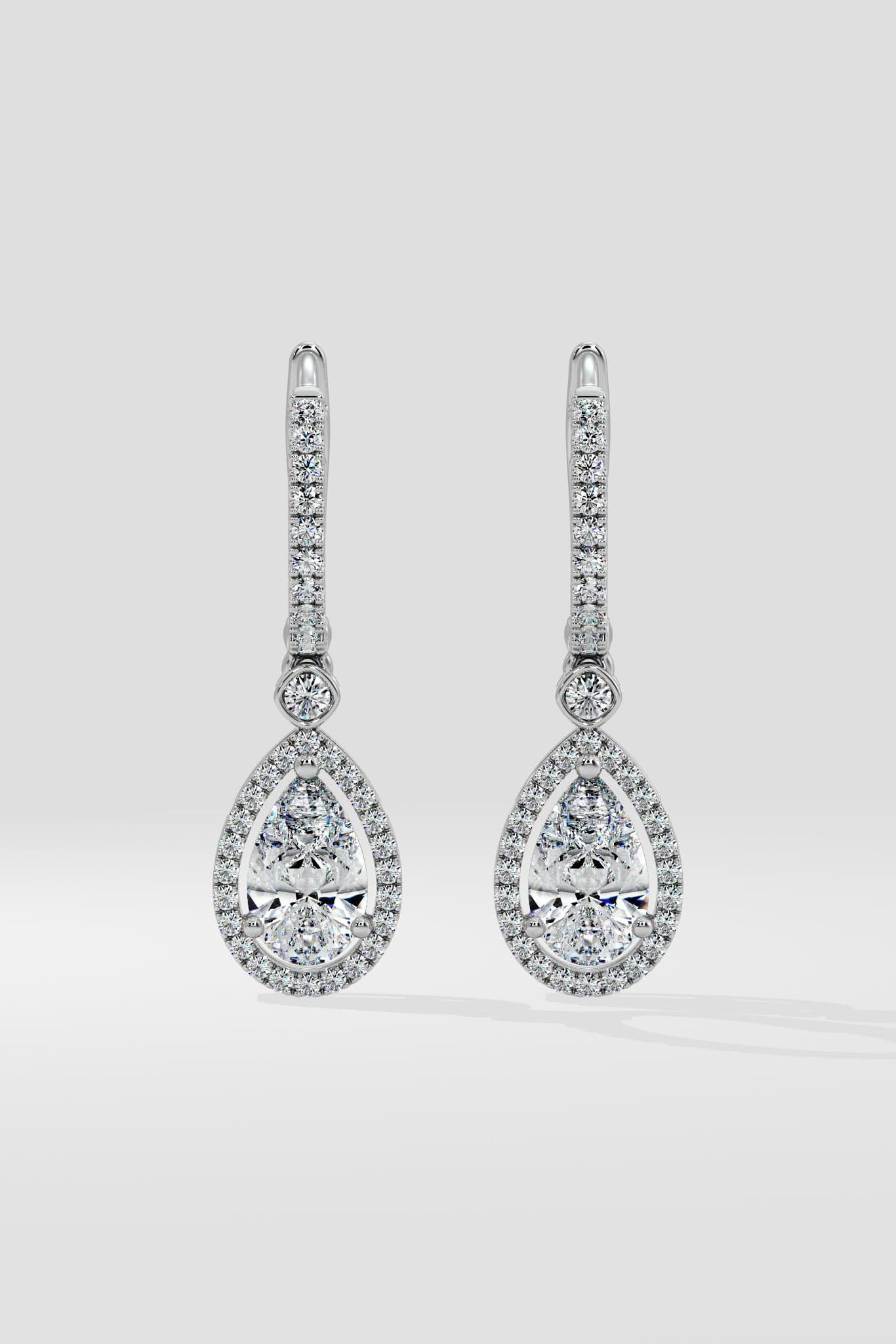 2 ct Pear Halo Drops