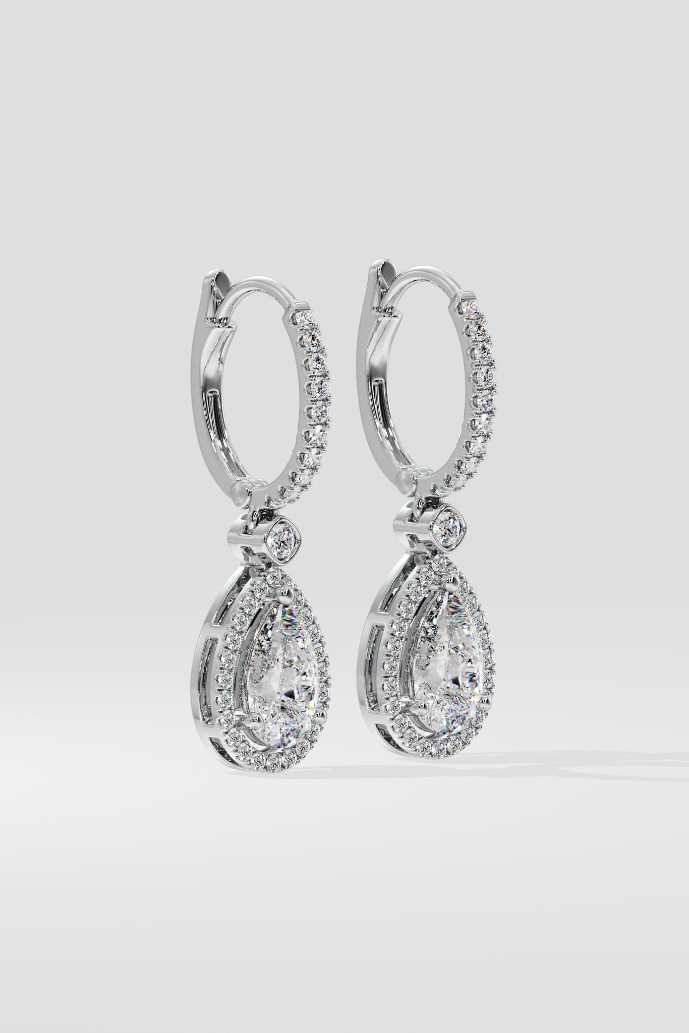 2 ct Pear Halo Drops