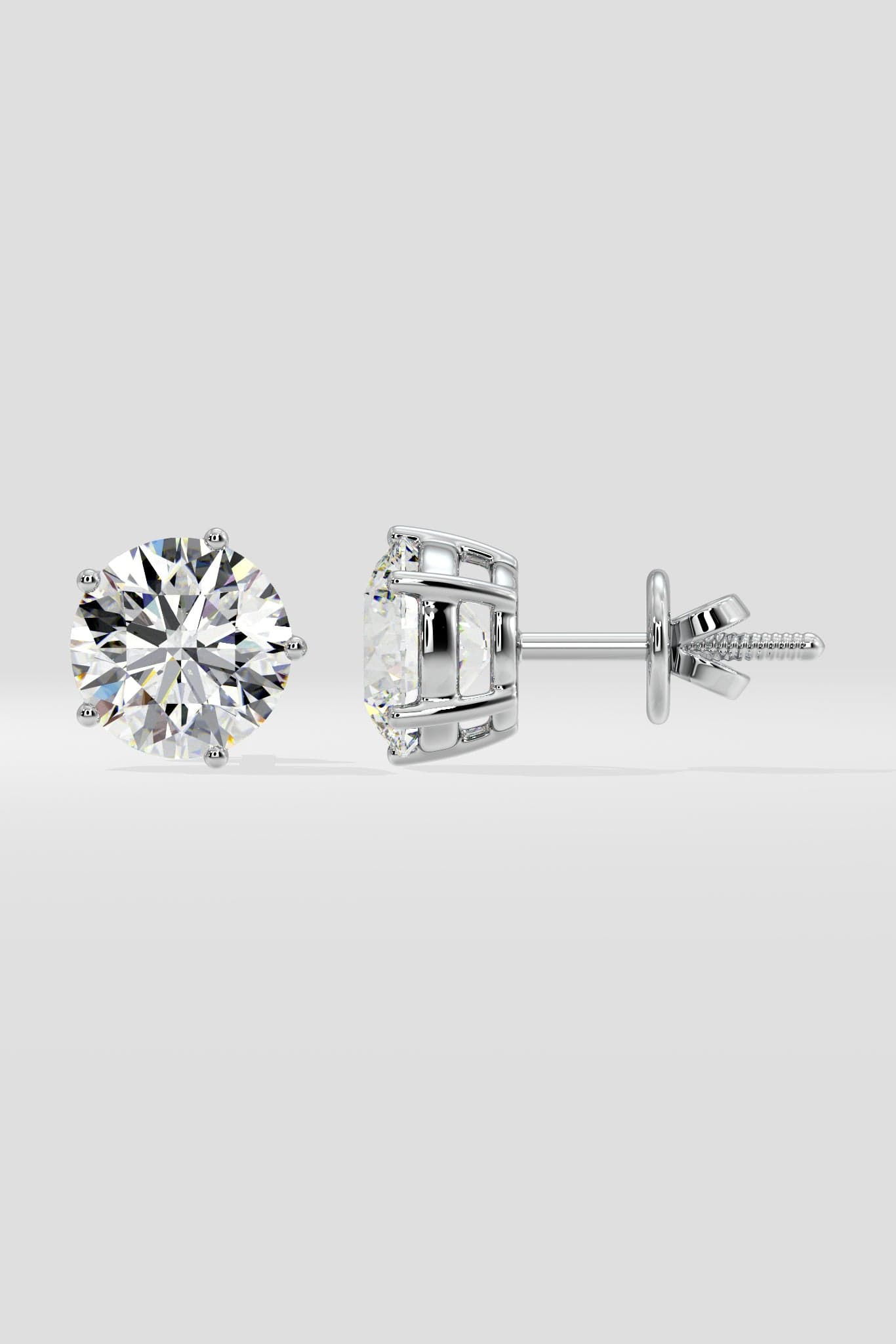 4 ct Solitaire Studs