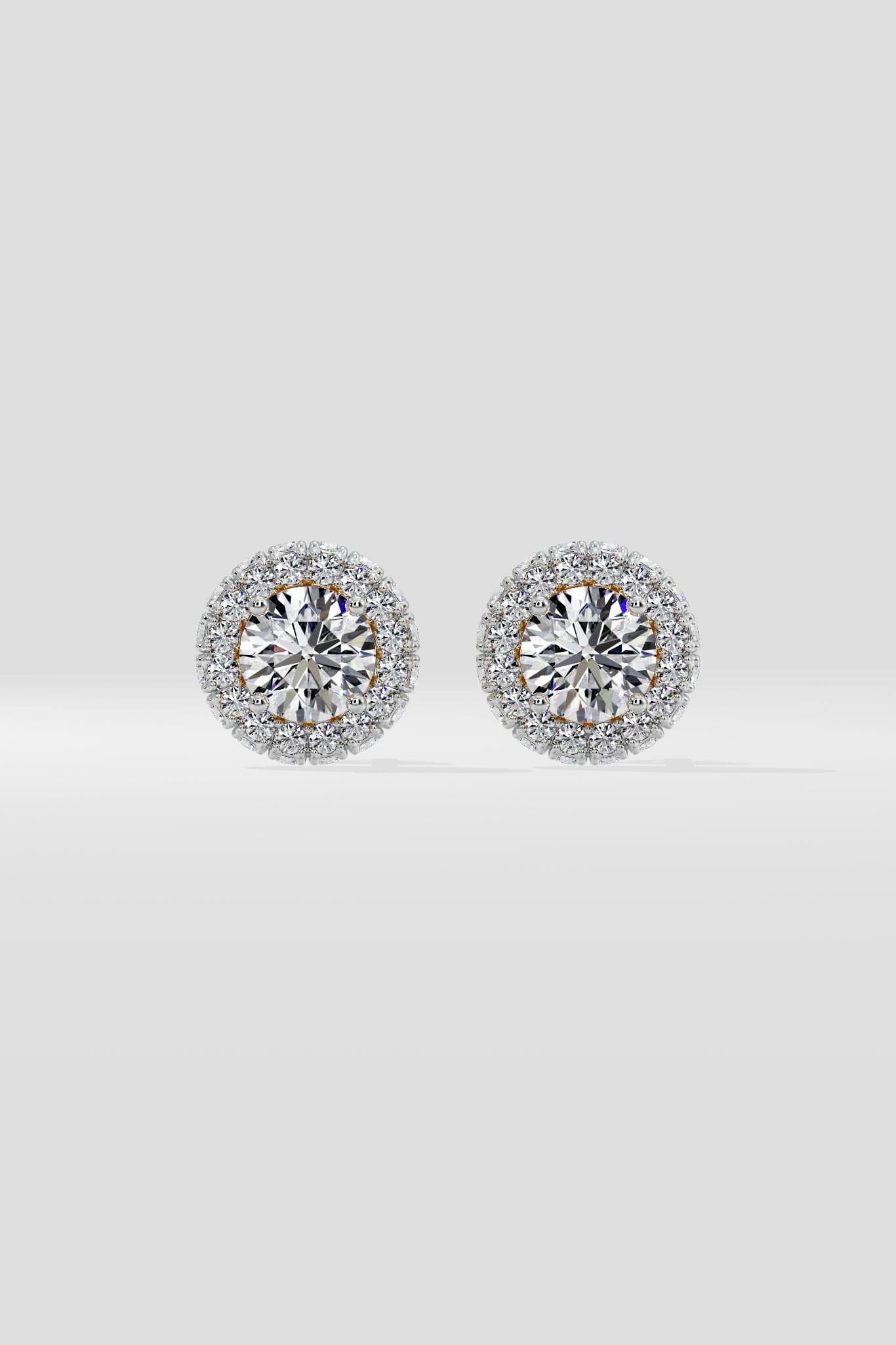 1 ct Floret Halo Earrings