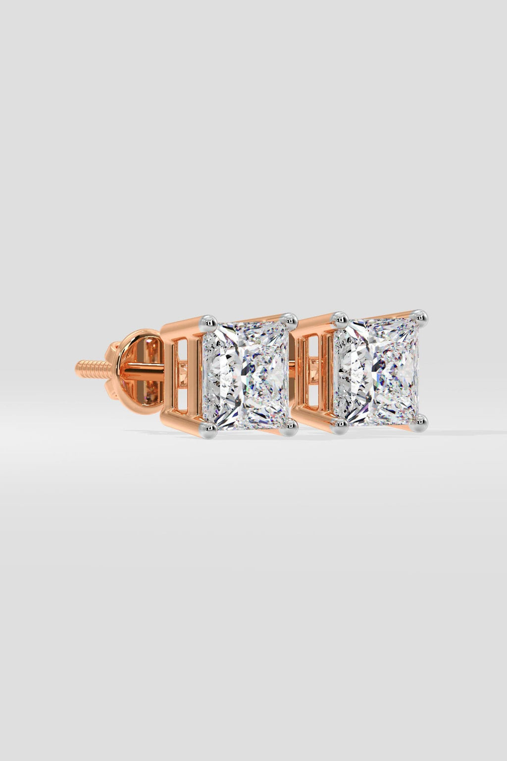 3 ct Princess Studs