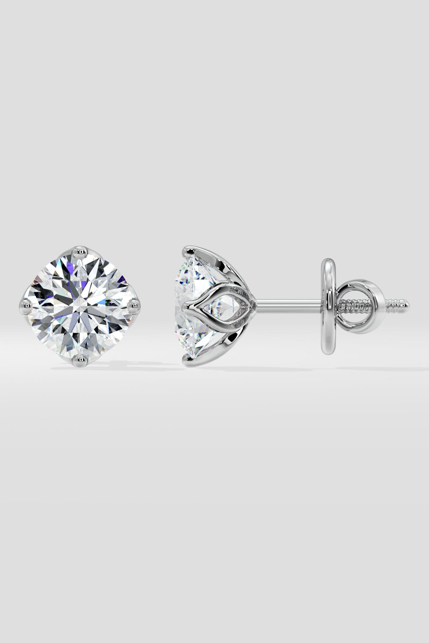5 ct Lotus Solitaire Studs