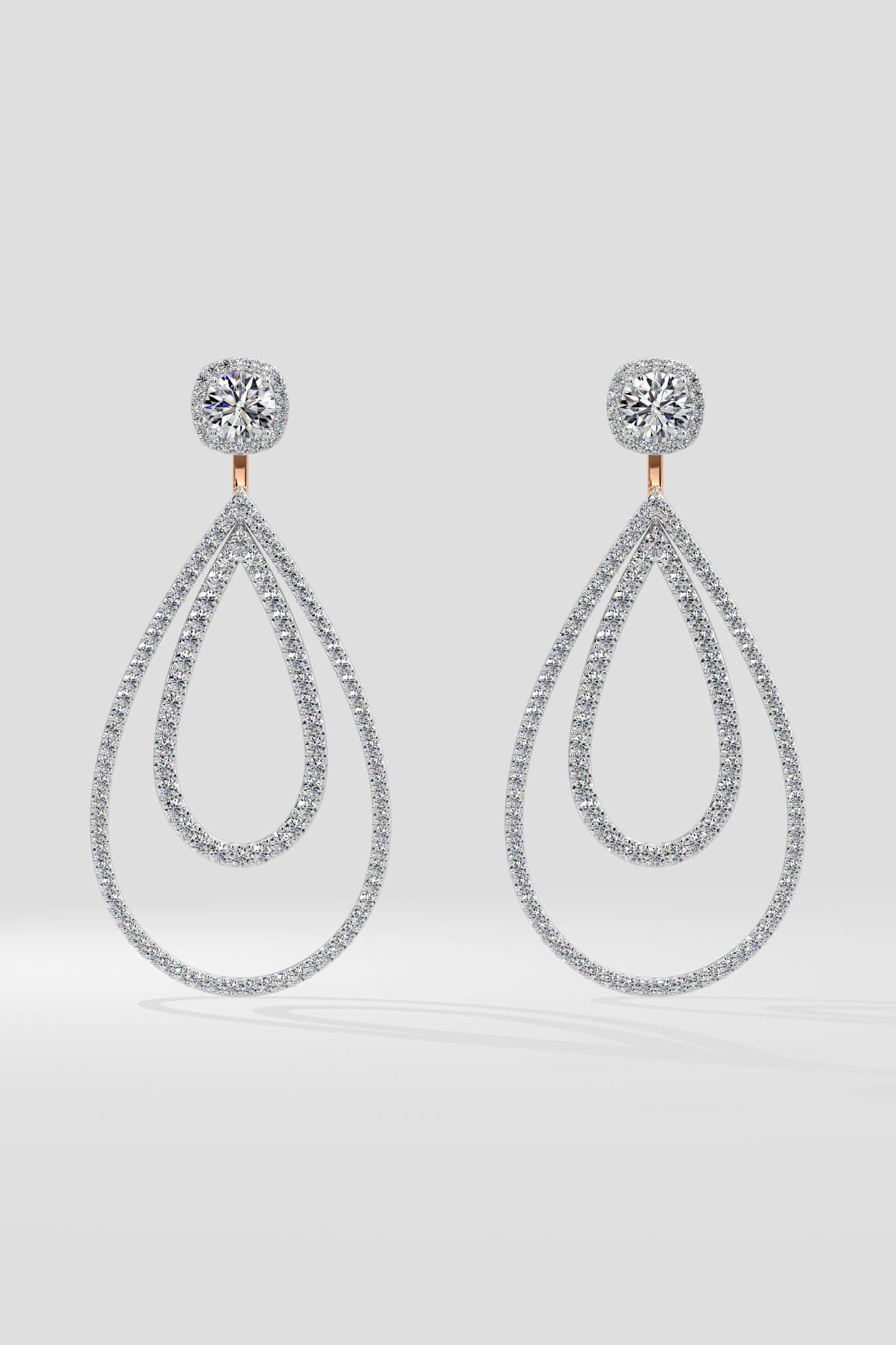 2 ct Halo Loop Earrings