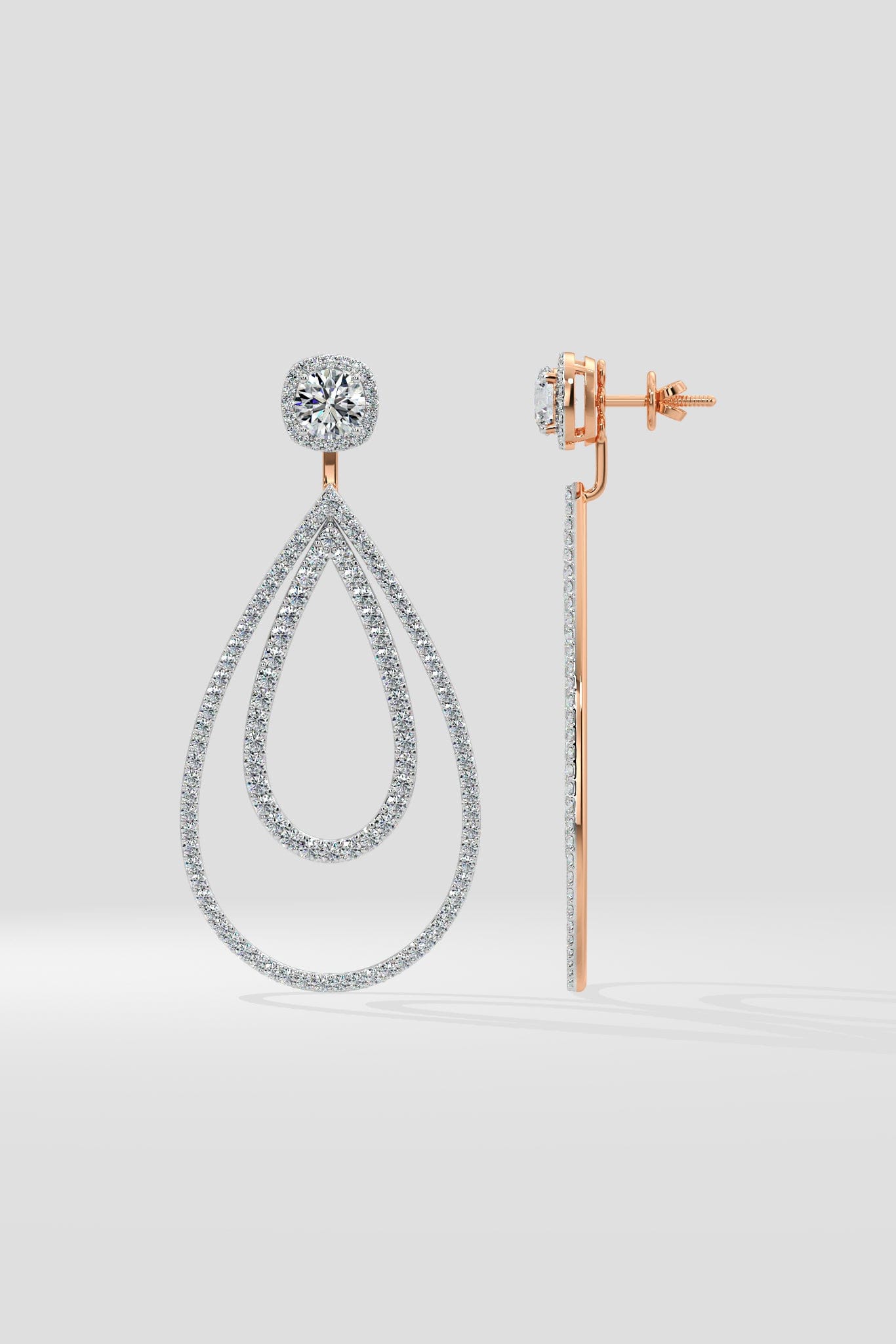 2 ct Halo Loop Earrings