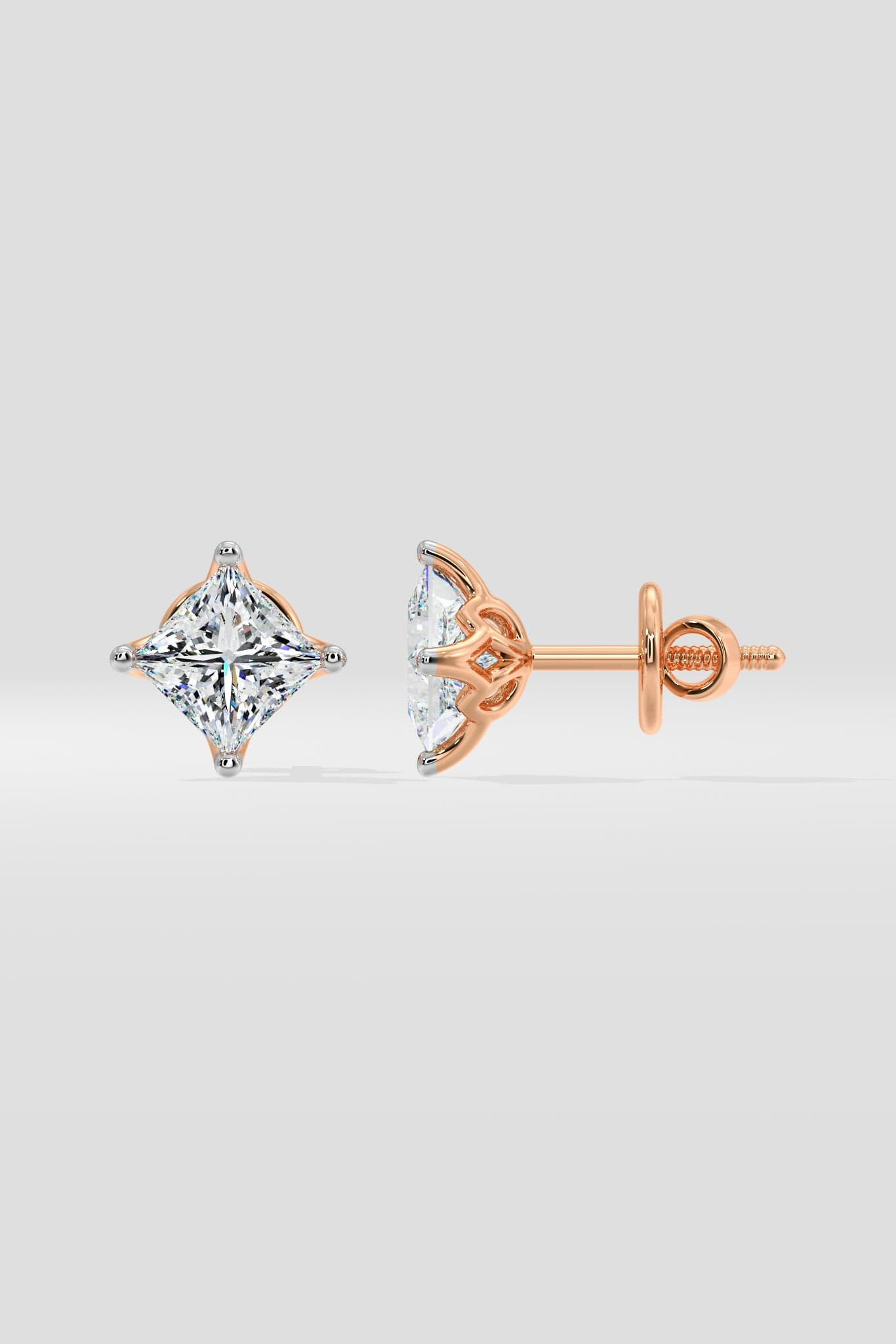 1.5 ct Princess Studs