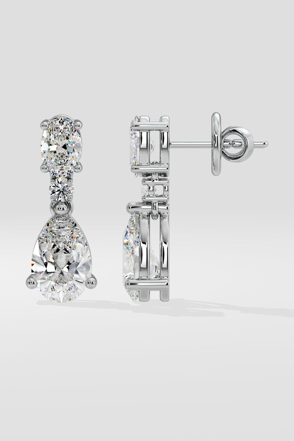 2 ct Pear Solitaire Drop Earrings