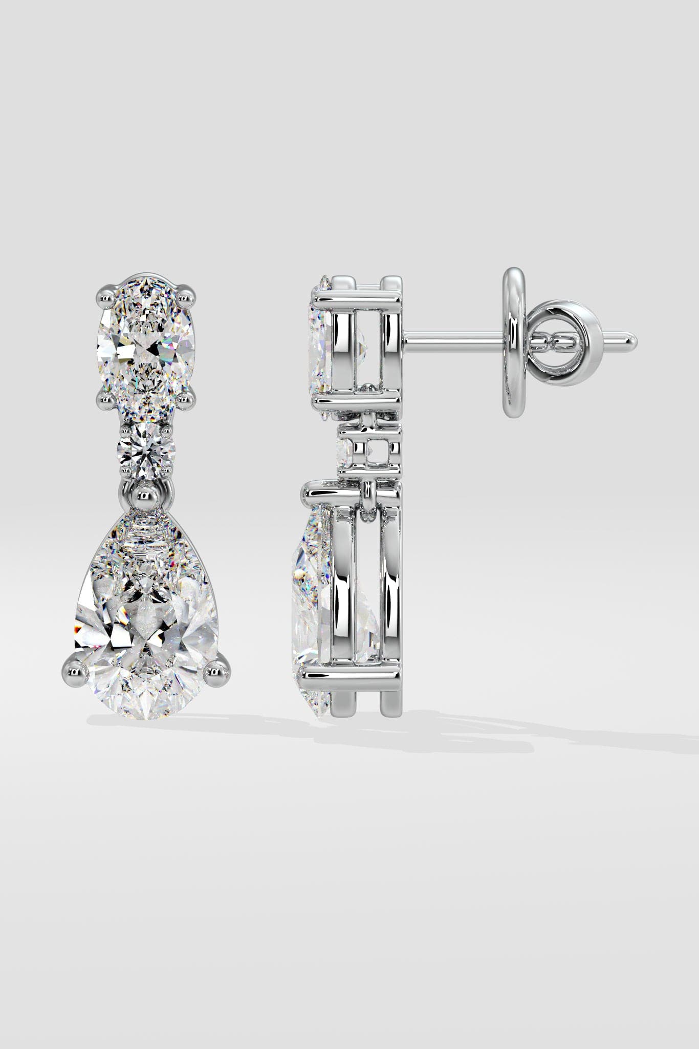 2 ct Pear Solitaire Drop Earrings