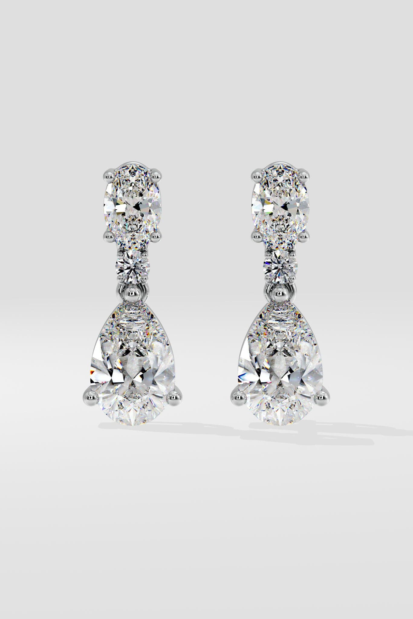 2 ct Pear Solitaire Drop Earrings