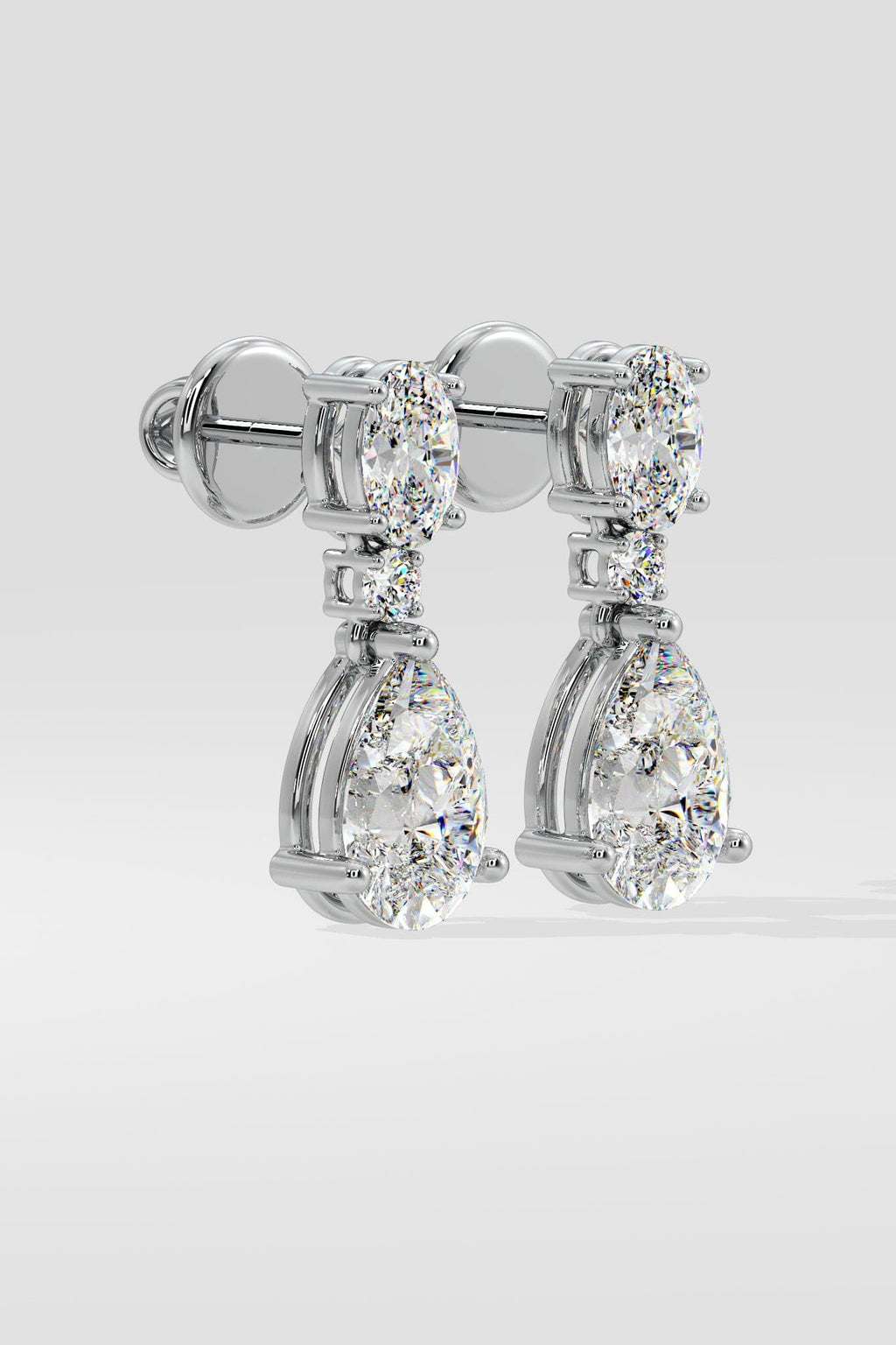 2 ct Pear Solitaire Drop Earrings