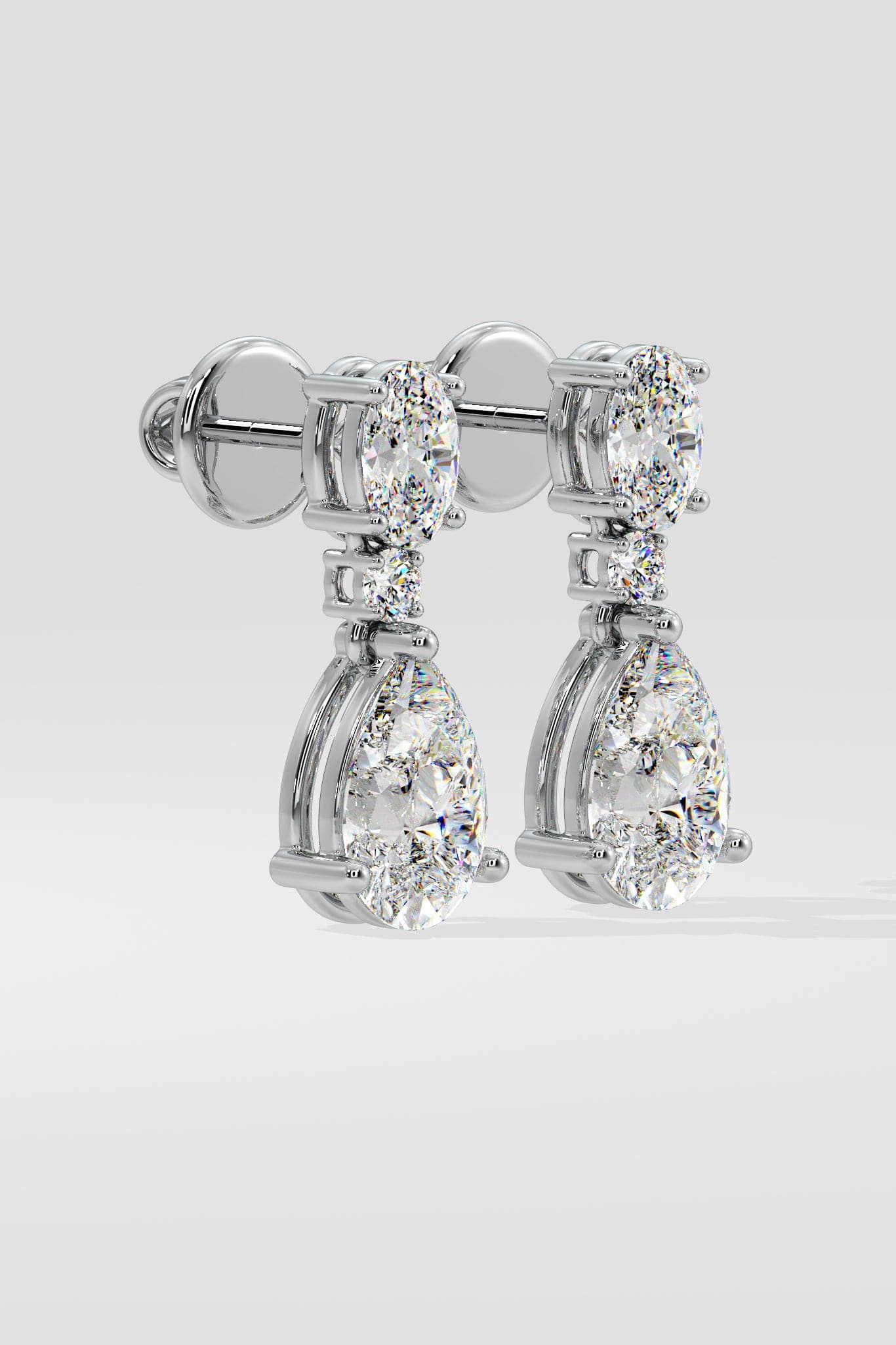 2 ct Pear Solitaire Drop Earrings