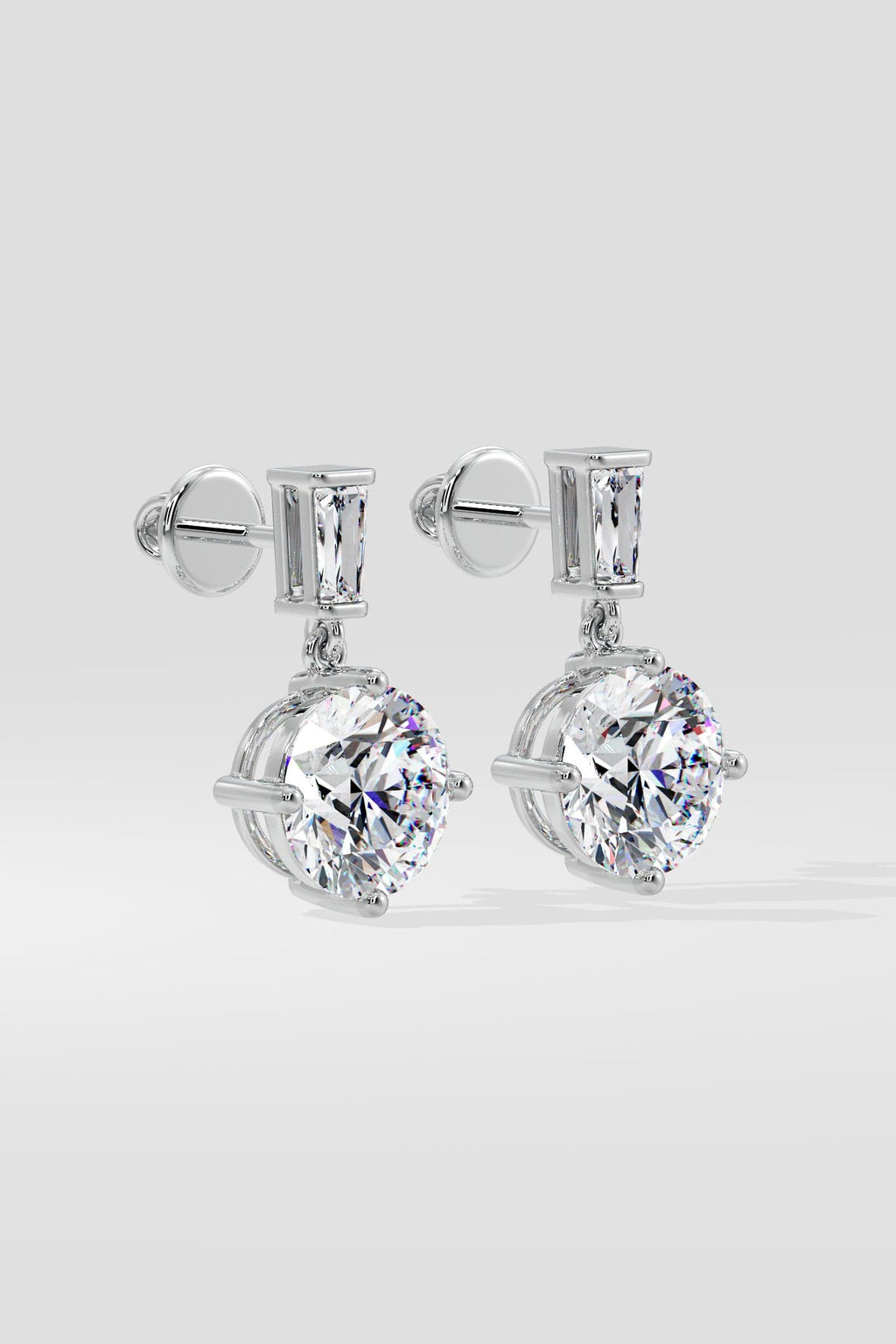 6 ct Solitaire Drop Earrings