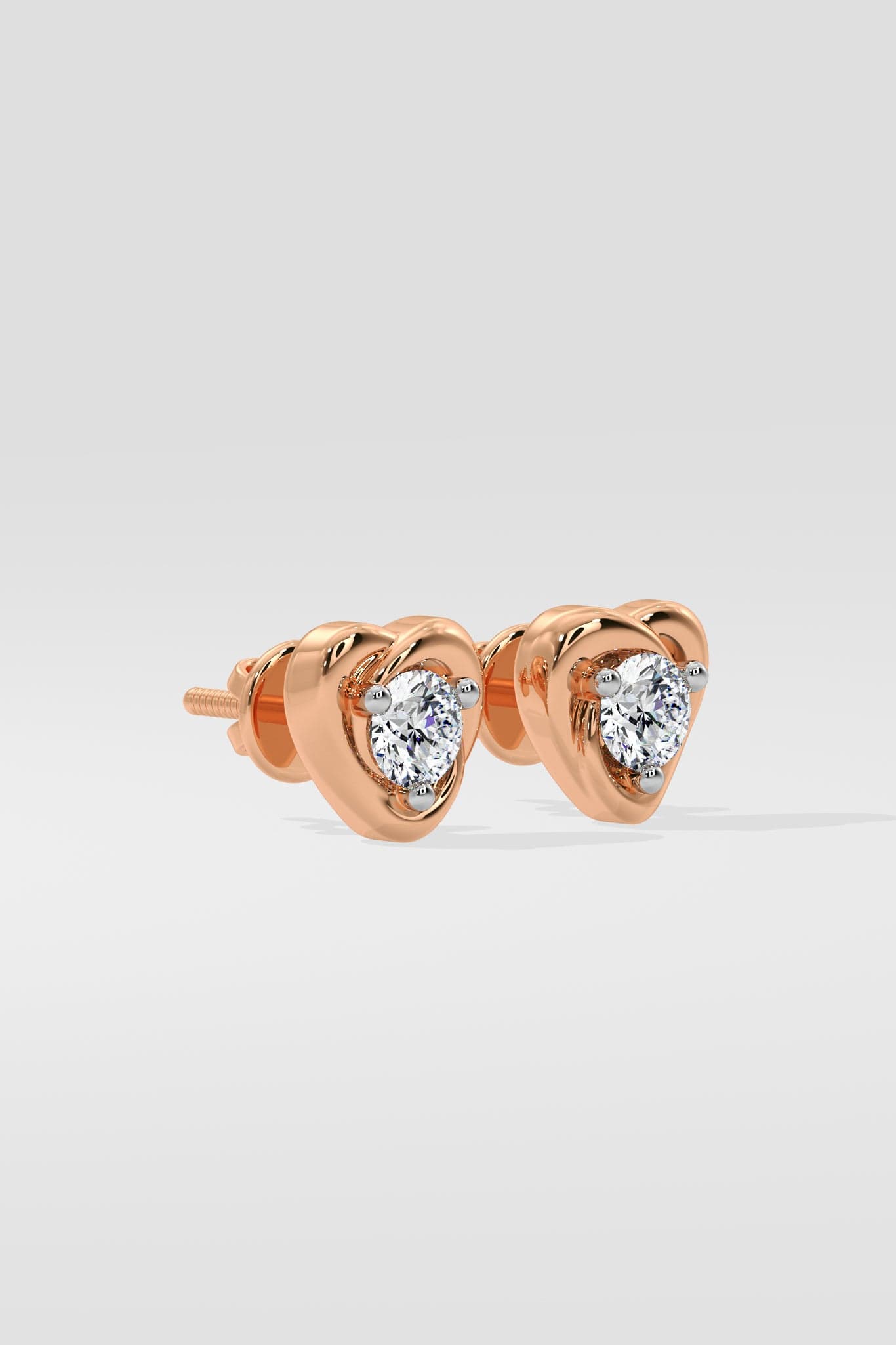 Mini Heart Solitaire Earrings