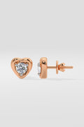 Mini Heart Solitaire Earrings