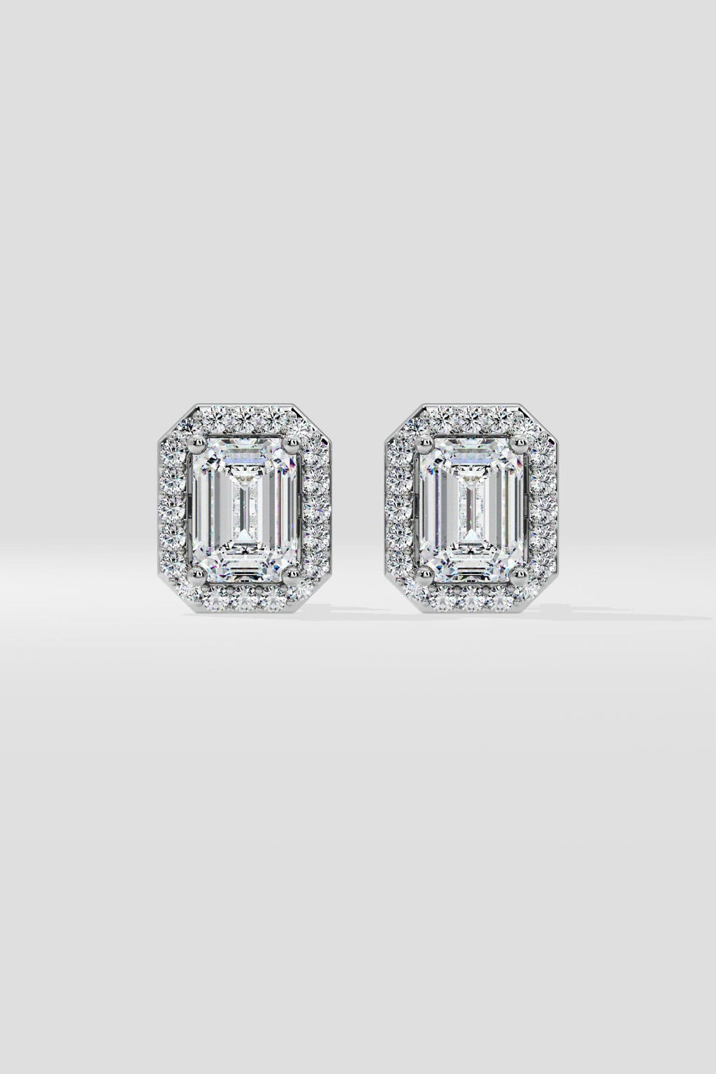 2 ct Emerald Halo Earrings
