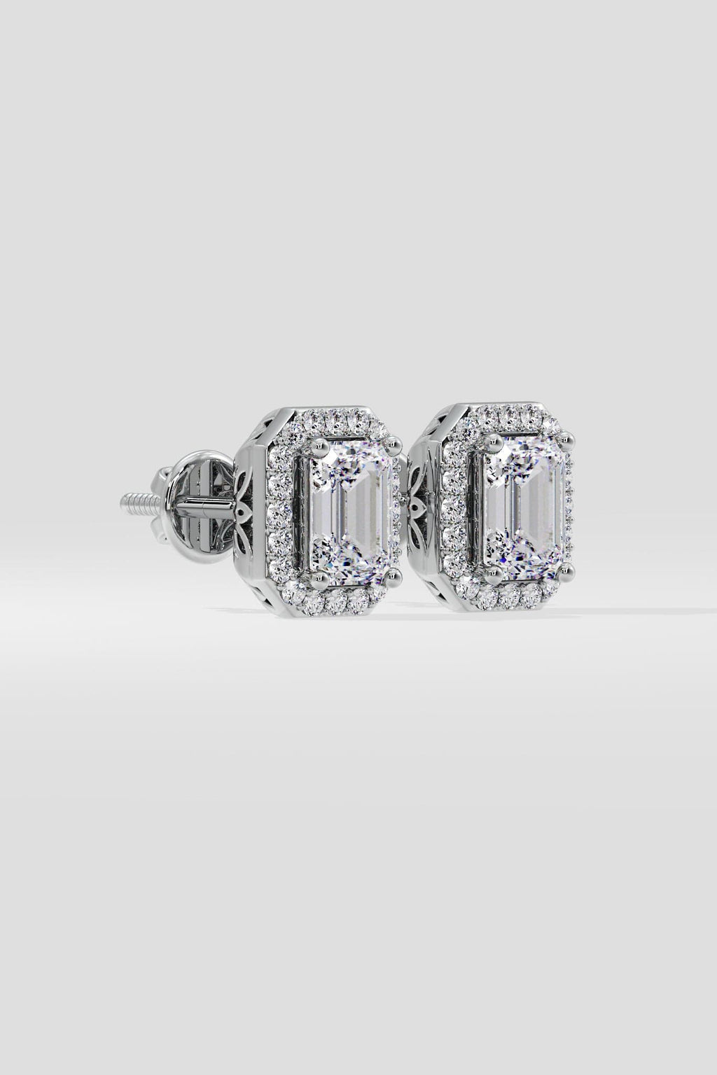 2 ct Emerald Halo Earrings