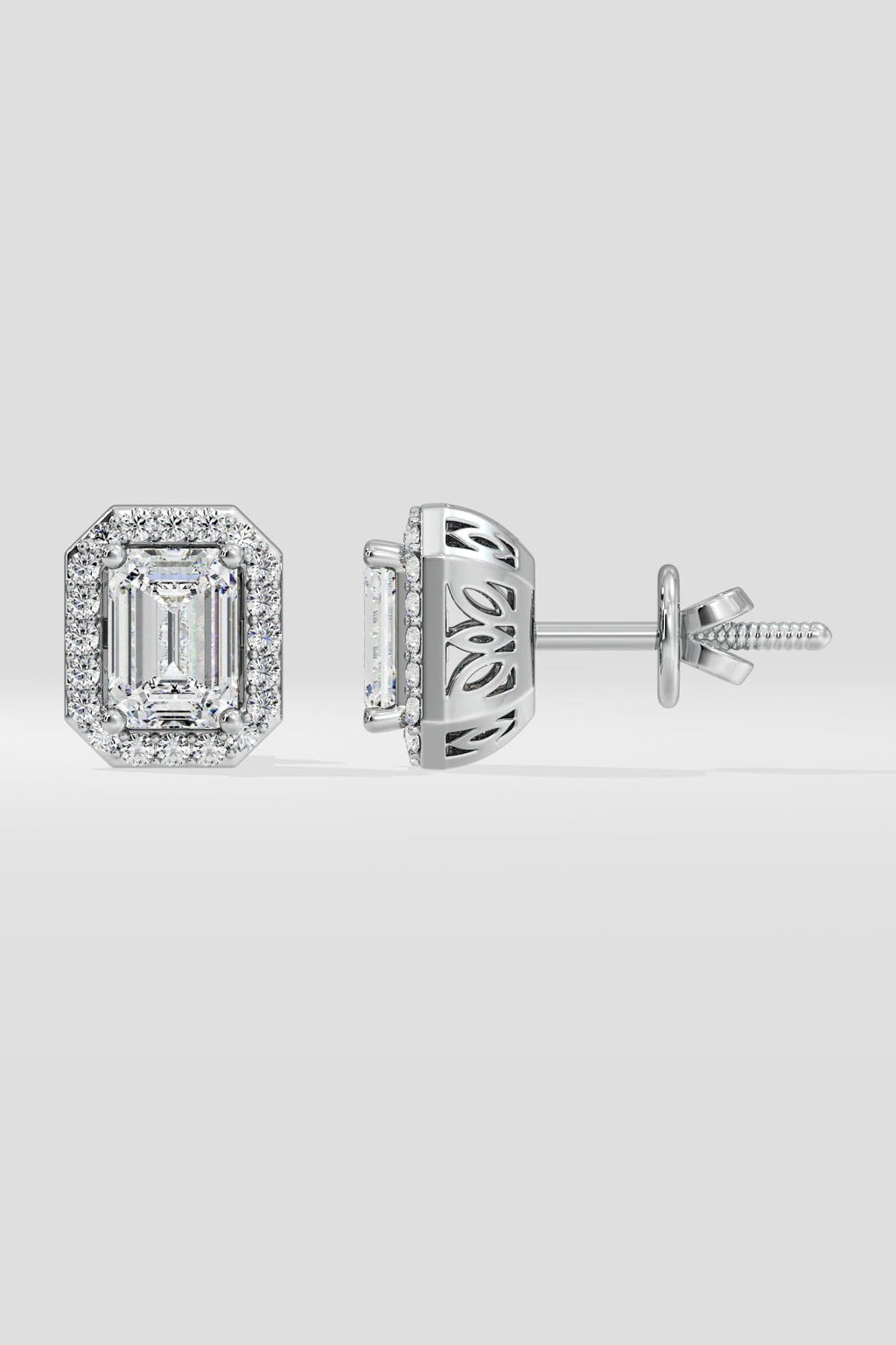 2 ct Emerald Halo Earrings