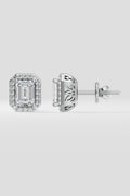 2 ct Emerald Halo Earrings