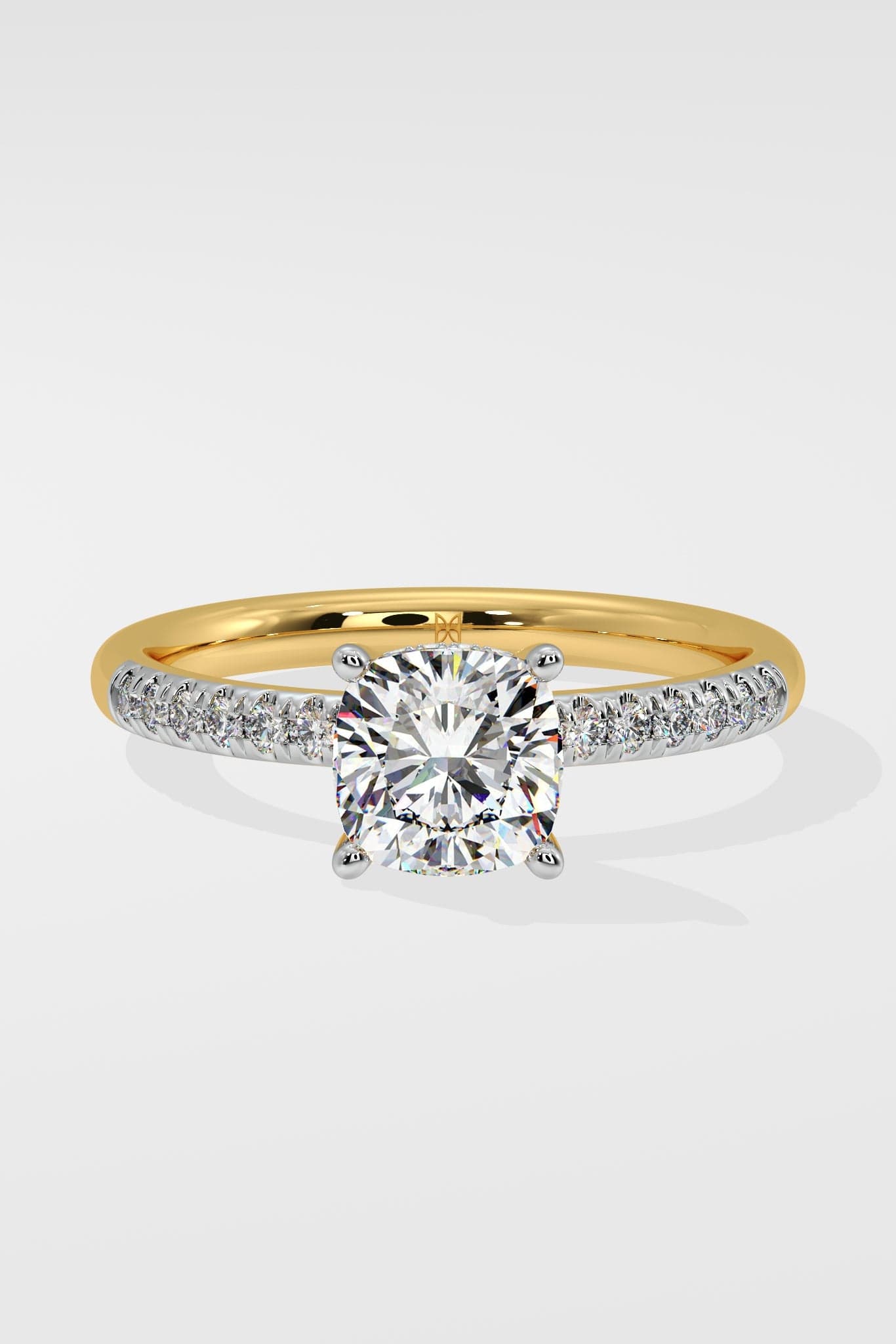 1 ct Cushion Hidden Halo Ring