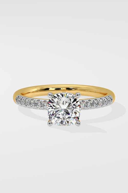 1 ct Cushion Hidden Halo Ring
